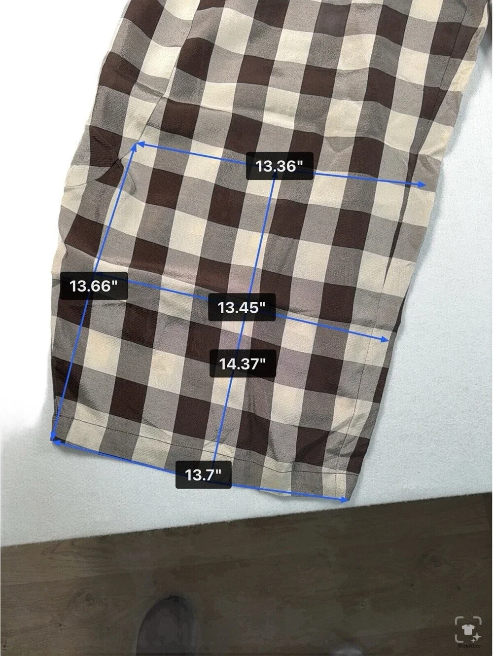 ZW Collection Gingham / Plaid Brown Flowy Pants from Zara Size XL New With Tags